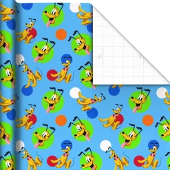 Disney Mickey Mouse Colorful Dots 3-Pack Assortment Wrapping Paper Roll Bundle, 60 sq. ft. total