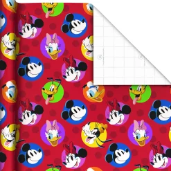 Disney Mickey Mouse Colorful Dots 3-Pack Assortment Wrapping Paper Roll Bundle, 60 sq. ft. total