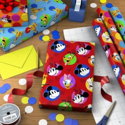 Disney Mickey Mouse Colorful Dots 3-Pack Assortment Wrapping Paper Roll Bundle, 60 sq. ft. total