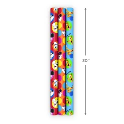 Disney Mickey Mouse Colorful Dots 3-Pack Assortment Wrapping Paper Roll Bundle, 60 sq. ft. total