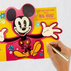Disney Mickey Mouse Don't Lift a Finger Funny Pop-Up Birthday Card for Mom
