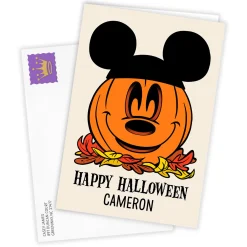 Disney Mickey Mouse Ears Pumpkin Custom Halloween Card