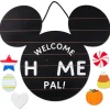 Disney Mickey Mouse Ears Welcome Sign With Seasonal Decorations