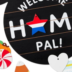 Disney Mickey Mouse Ears Welcome Sign With Seasonal Decorations
