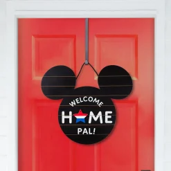 Disney Mickey Mouse Ears Welcome Sign With Seasonal Decorations