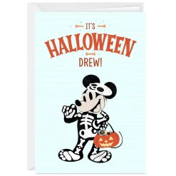 Disney Mickey Mouse Skeleton Custom Halloween Card