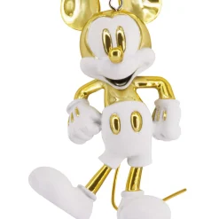 Disney Mickey Mouse White and Gold Ceramic Hallmark Ornament
