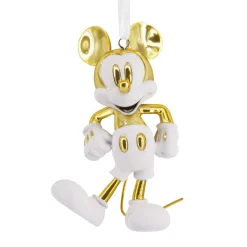 Disney Mickey Mouse White and Gold Ceramic Hallmark Ornament