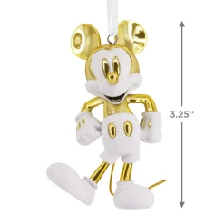 Disney Mickey Mouse White and Gold Ceramic Hallmark Ornament