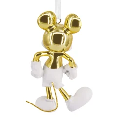 Disney Mickey Mouse White and Gold Ceramic Hallmark Ornament