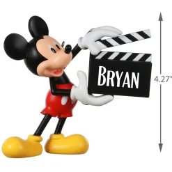 Disney Mickey Mouse With Clapperboard Personalized Ornament, Custom Text