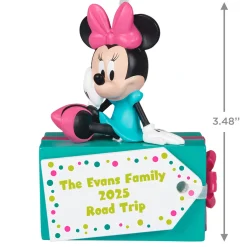 Disney Minnie Mouse Christmas Present Personalized Ornament, Custom Text