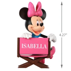 Disney Minnie Mouse in Director's Chair Personalized Ornament, Custom Text
