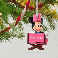 Disney Minnie Mouse in Director's Chair Personalized Ornament, Custom Text