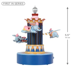 Disney Parks Memories 70 Years of Disneyland Dumbo the Flying Elephant Musical Ornament With Light and Motion