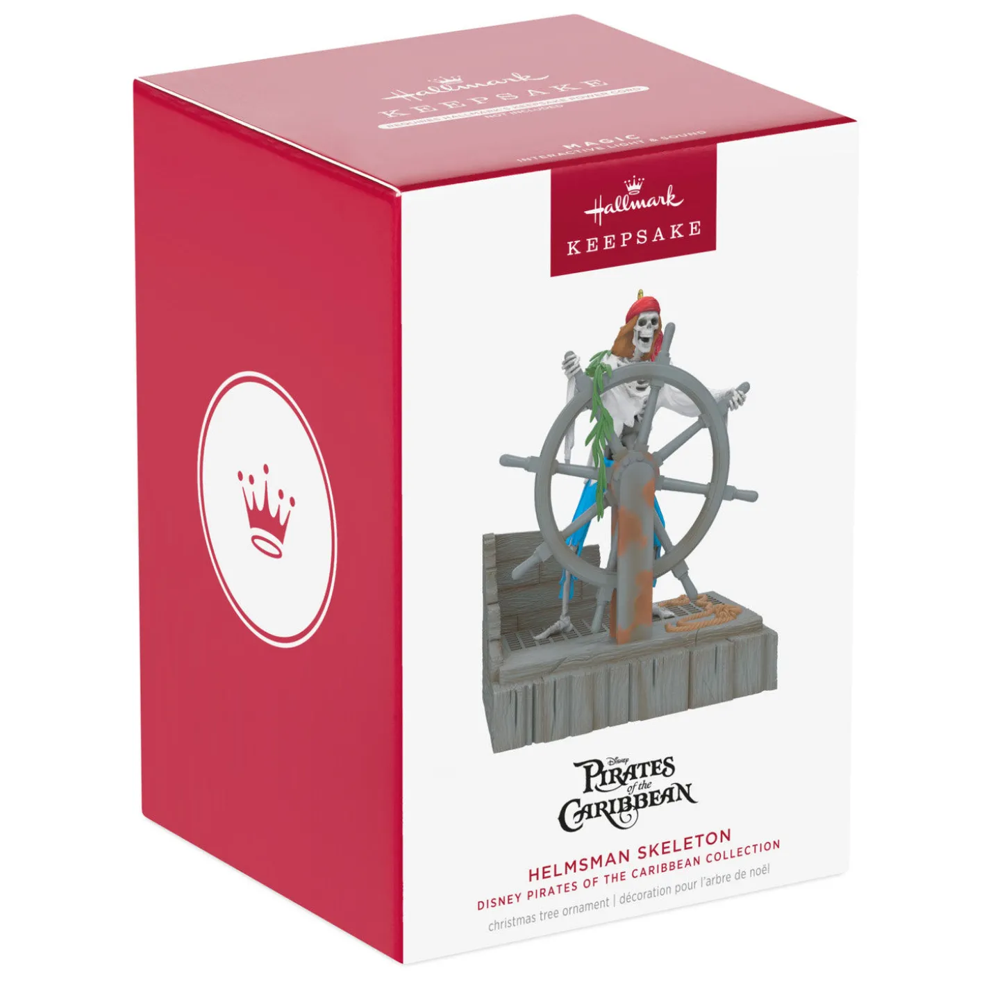 Disney Pirates of the Caribbean Collection Helmsman Skeleton Ornament With Light and Sound