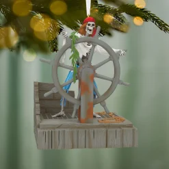 Disney Pirates of the Caribbean Collection Helmsman Skeleton Ornament With Light and Sound