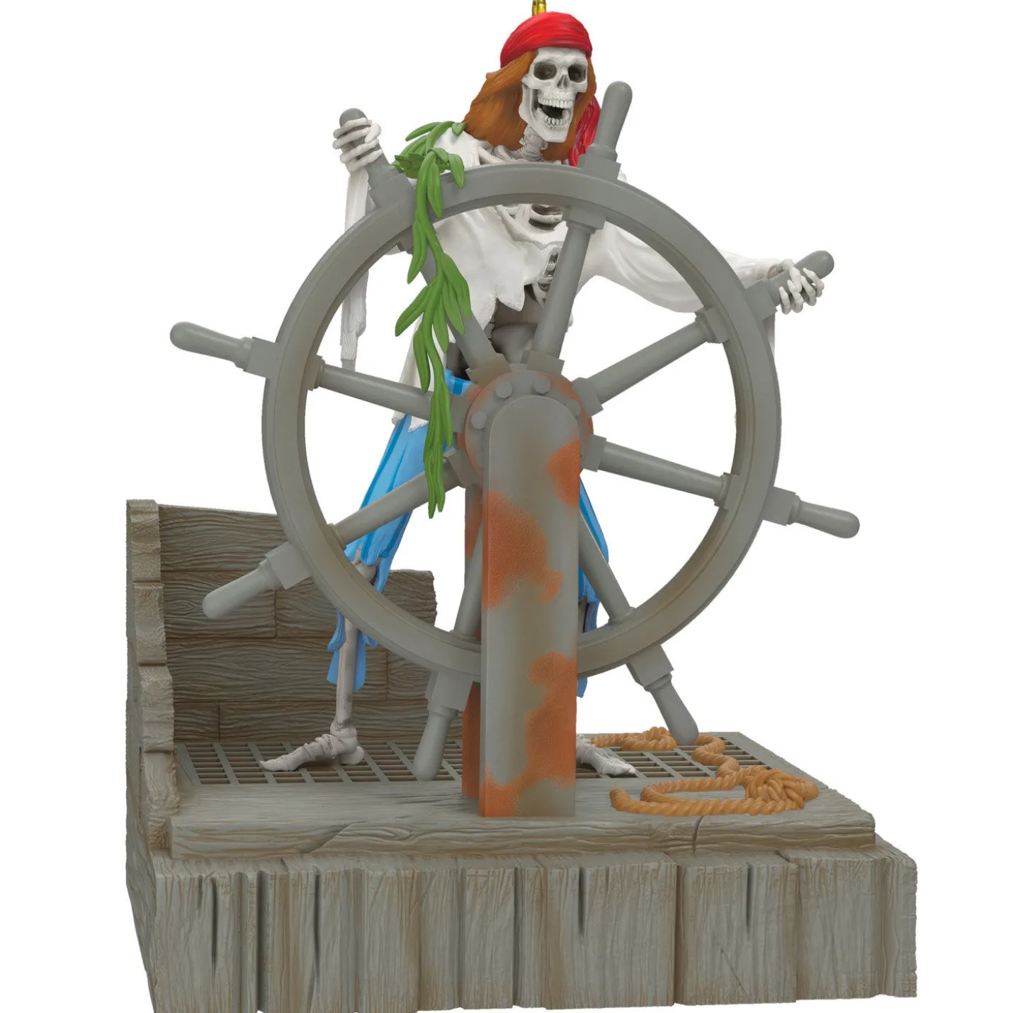 Disney Pirates of the Caribbean Collection Helmsman Skeleton Ornament With Light and Sound