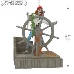 Disney Pirates of the Caribbean Collection Helmsman Skeleton Ornament With Light and Sound