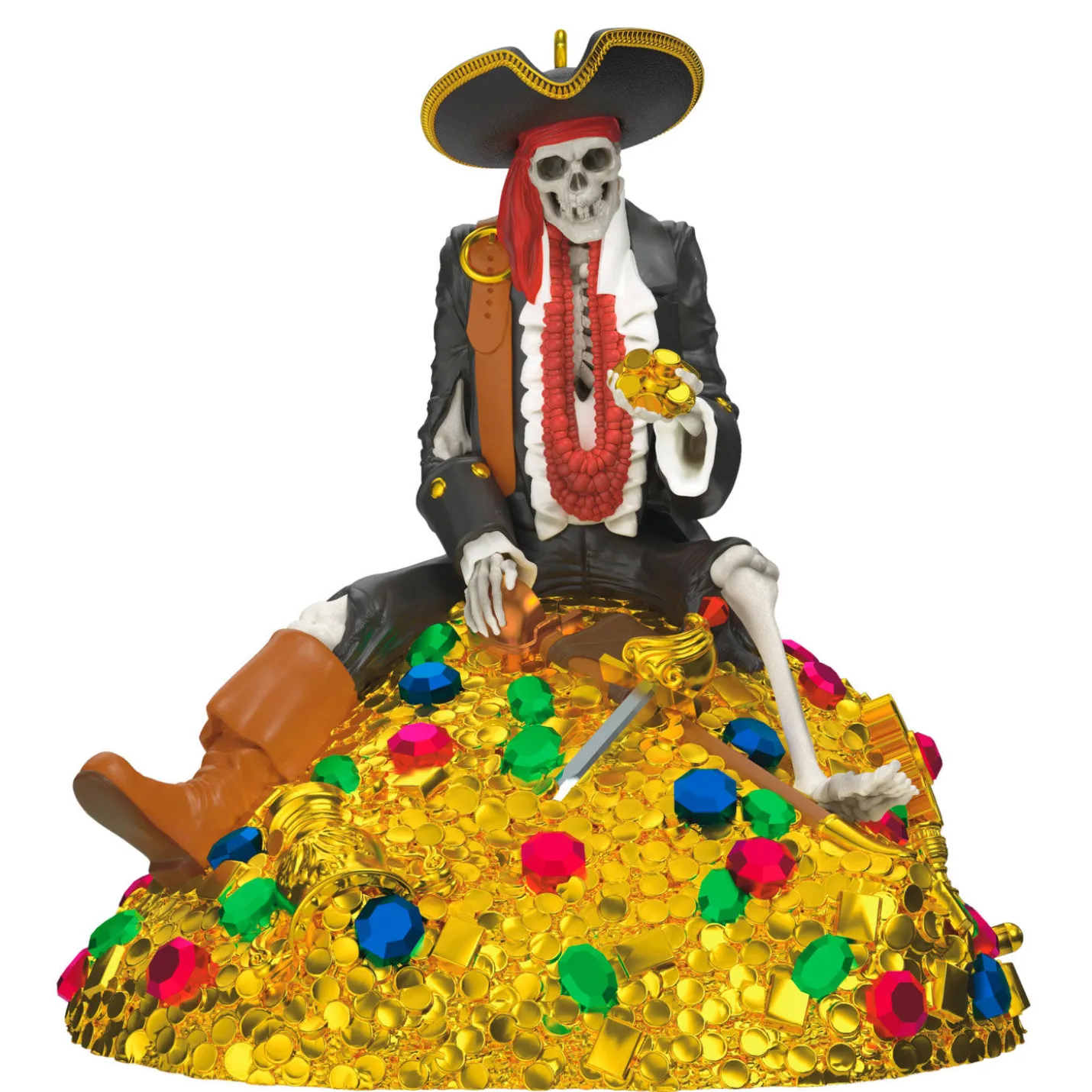 Disney Pirates of the Caribbean Collection Treasure Skeleton Ornament With Light and Sound