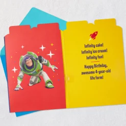 Disney/Pixar Toy Story Buzz Lightyear Infinity Fun Musical 4th Birthday Card