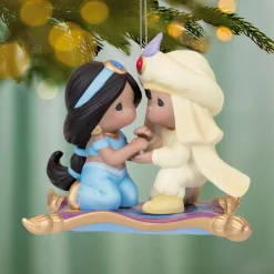Disney Precious Moments Aladdin and Jasmine Porcelain Ornament