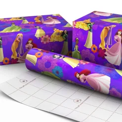 Disney Princess Bold Purple Floral Wrapping Paper Roll, 17.5 sq. ft.