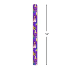 Disney Princess Bold Purple Floral Wrapping Paper Roll, 17.5 sq. ft.