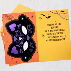 Disney Princess Dress Up Halloween Card for Granddaughter With Mask