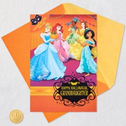 Disney Princess Dress Up Halloween Card for Granddaughter With Mask