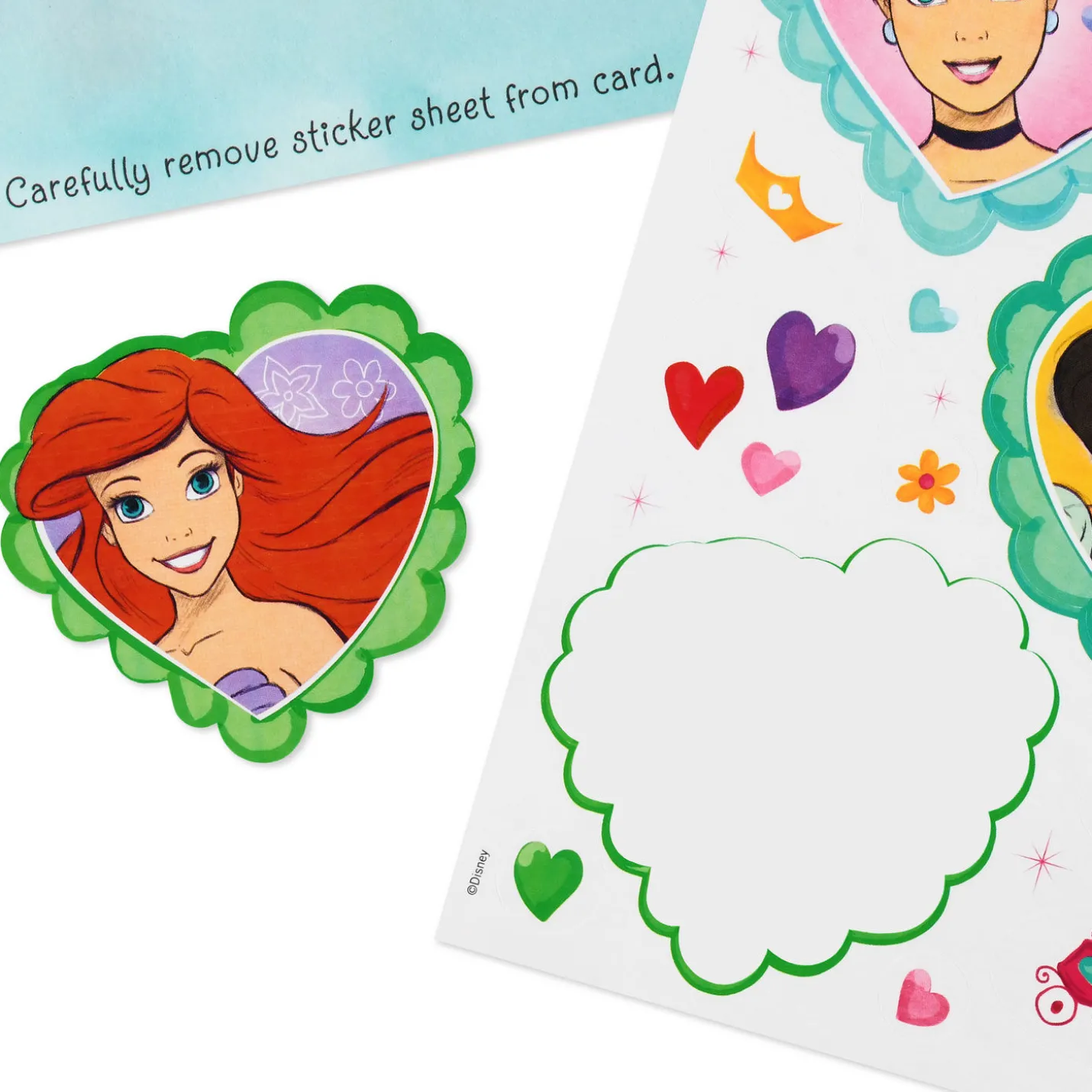 Disney Princesses Royal Hugs and Kisses 3rd Birthday Card for Girls With Stickers