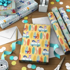 Disney Stitch and Friends 3-Pack Wrapping Paper Mini Roll Bundle, 45 sq. ft. total