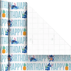Disney Stitch and Friends 3-Pack Wrapping Paper Mini Roll Bundle, 45 sq. ft. total