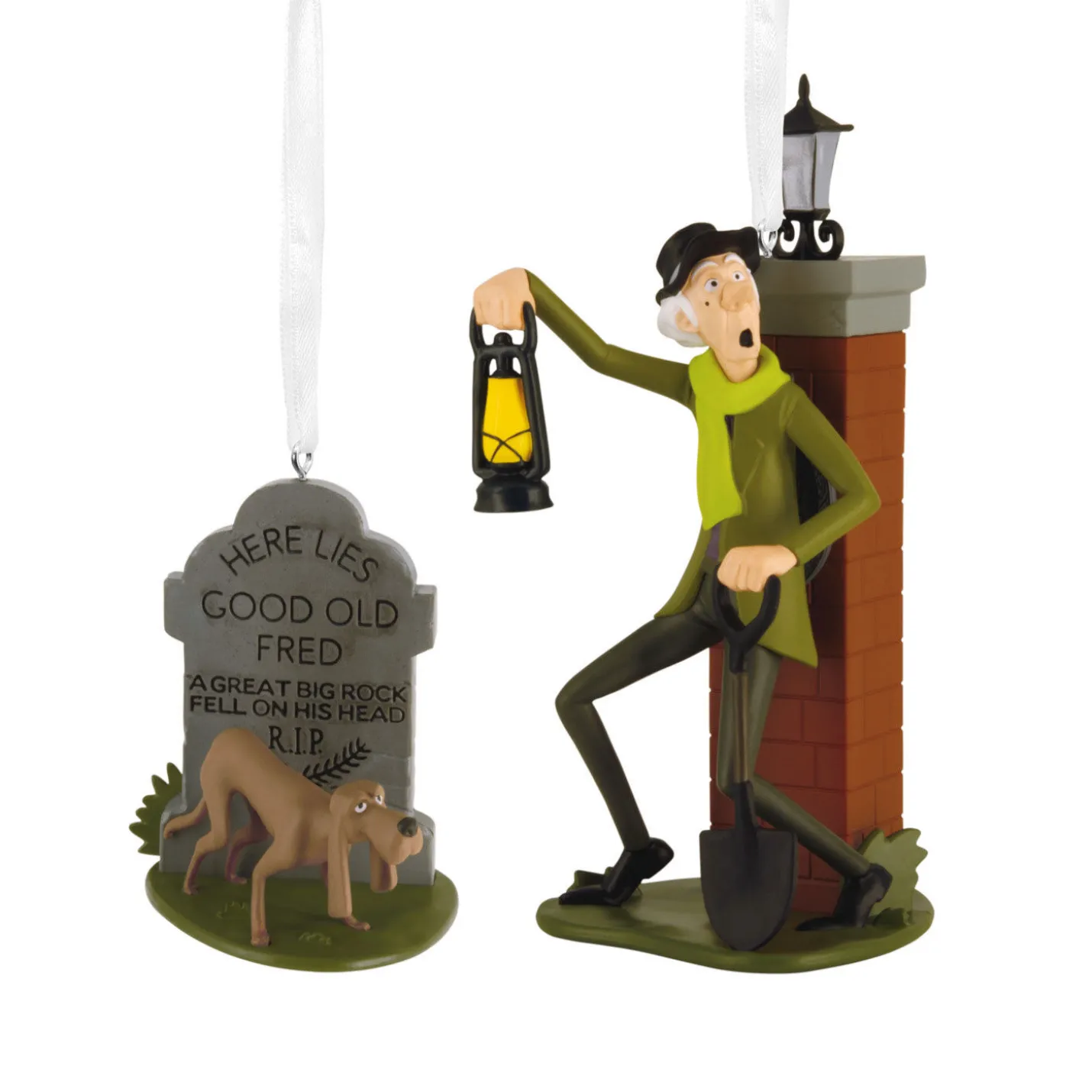 Disney The Haunted Mansion Caretaker and Dog Hallmark Ornaments, Set of 2