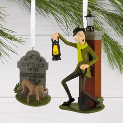 Disney The Haunted Mansion Caretaker and Dog Hallmark Ornaments, Set of 2