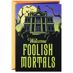 Disney The Haunted Mansion Welcome Foolish Mortals Musical Pop-Up Halloween Card with Light