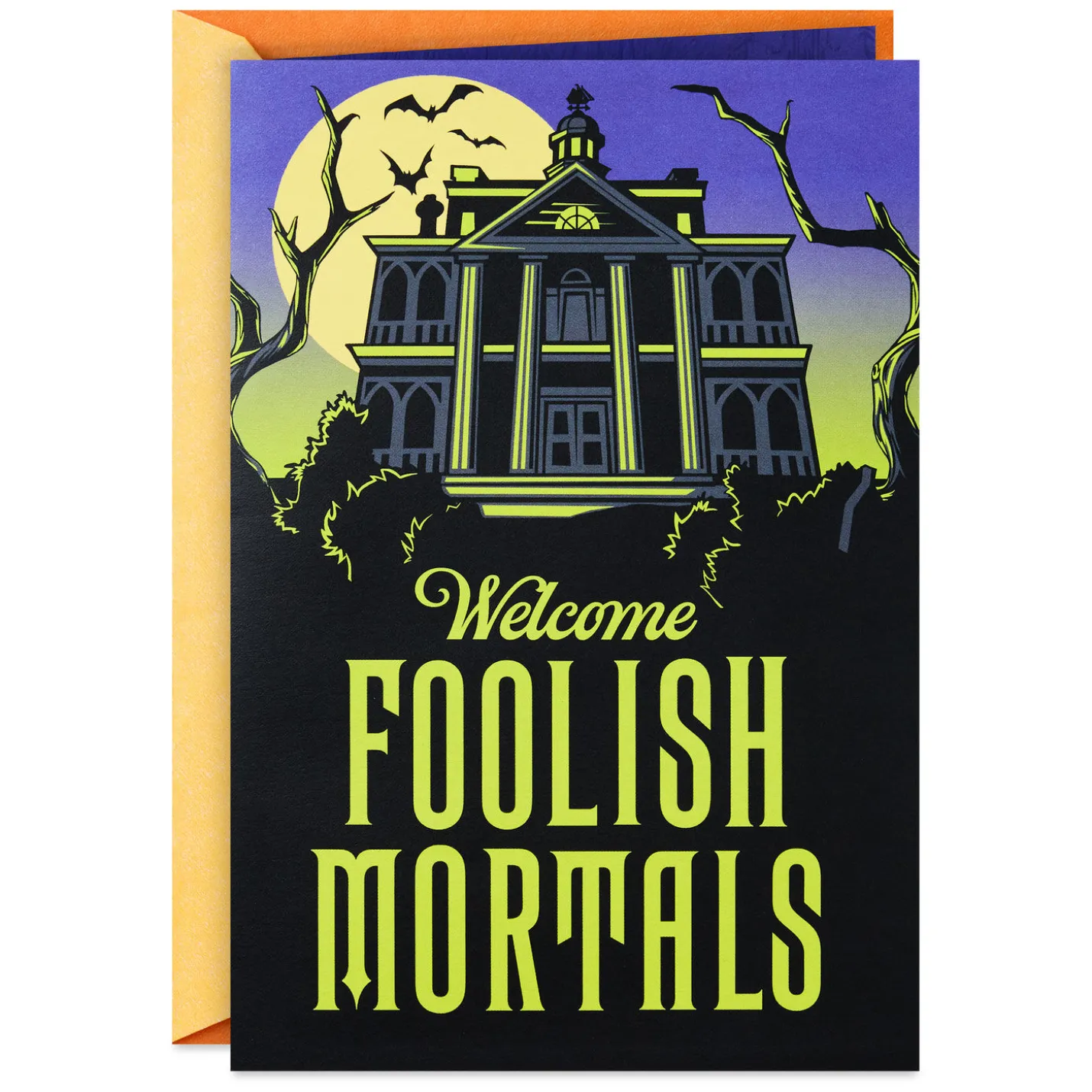 Disney The Haunted Mansion Welcome Foolish Mortals Musical Pop-Up Halloween Card with Light