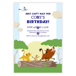 Disney The Lion King Just Can’t Wait Birthday Invitation