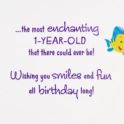 Disney The Little Mermaid First Birthday Card for Girl With Sticker