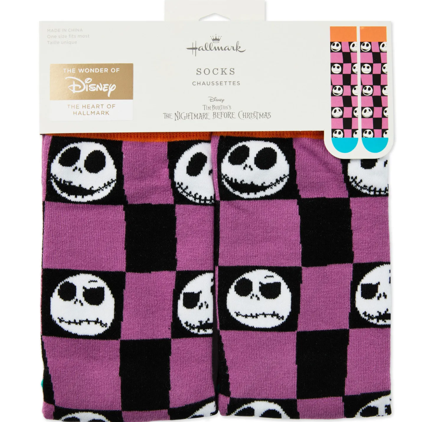 Disney Tim Burton's The Nightmare Before Christmas Jack Faces Crew Socks