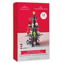 Disney Tim Burton's The Nightmare Before Christmas Hallmark Countdown Calendar Paper Tree Set With 12 Mini Ornaments