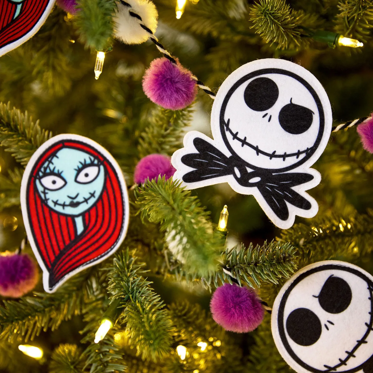 Disney Tim Burton's The Nightmare Before Christmas Fabric Hallmark Garland, 72"