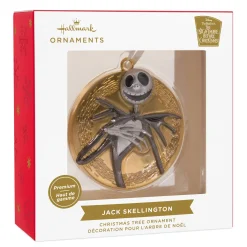 Disney Tim Burton's The Nightmare Before Christmas Jack Skellington on Moon Metal Hallmark Ornament