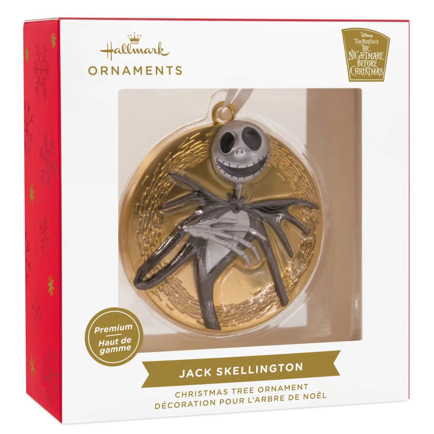 Disney Tim Burton's The Nightmare Before Christmas Jack Skellington on Moon Metal Hallmark Ornament