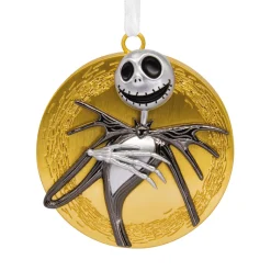 Disney Tim Burton's The Nightmare Before Christmas Jack Skellington on Moon Metal Hallmark Ornament