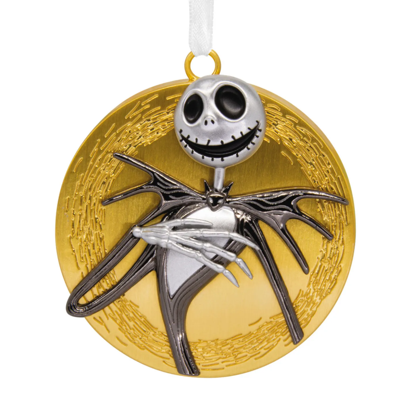 Disney Tim Burton's The Nightmare Before Christmas Jack Skellington on Moon Metal Hallmark Ornament