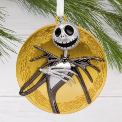 Disney Tim Burton's The Nightmare Before Christmas Jack Skellington on Moon Metal Hallmark Ornament