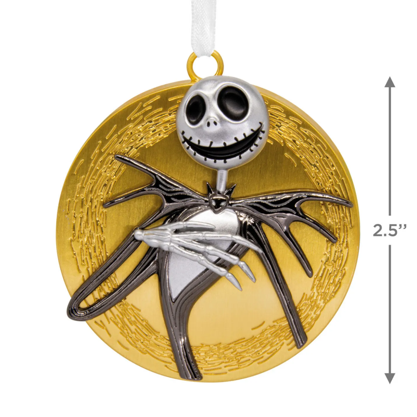 Disney Tim Burton's The Nightmare Before Christmas Jack Skellington on Moon Metal Hallmark Ornament