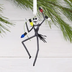 Disney Tim Burton's The Nightmare Before Christmas Jack Skellington With Lights Hallmark Ornament