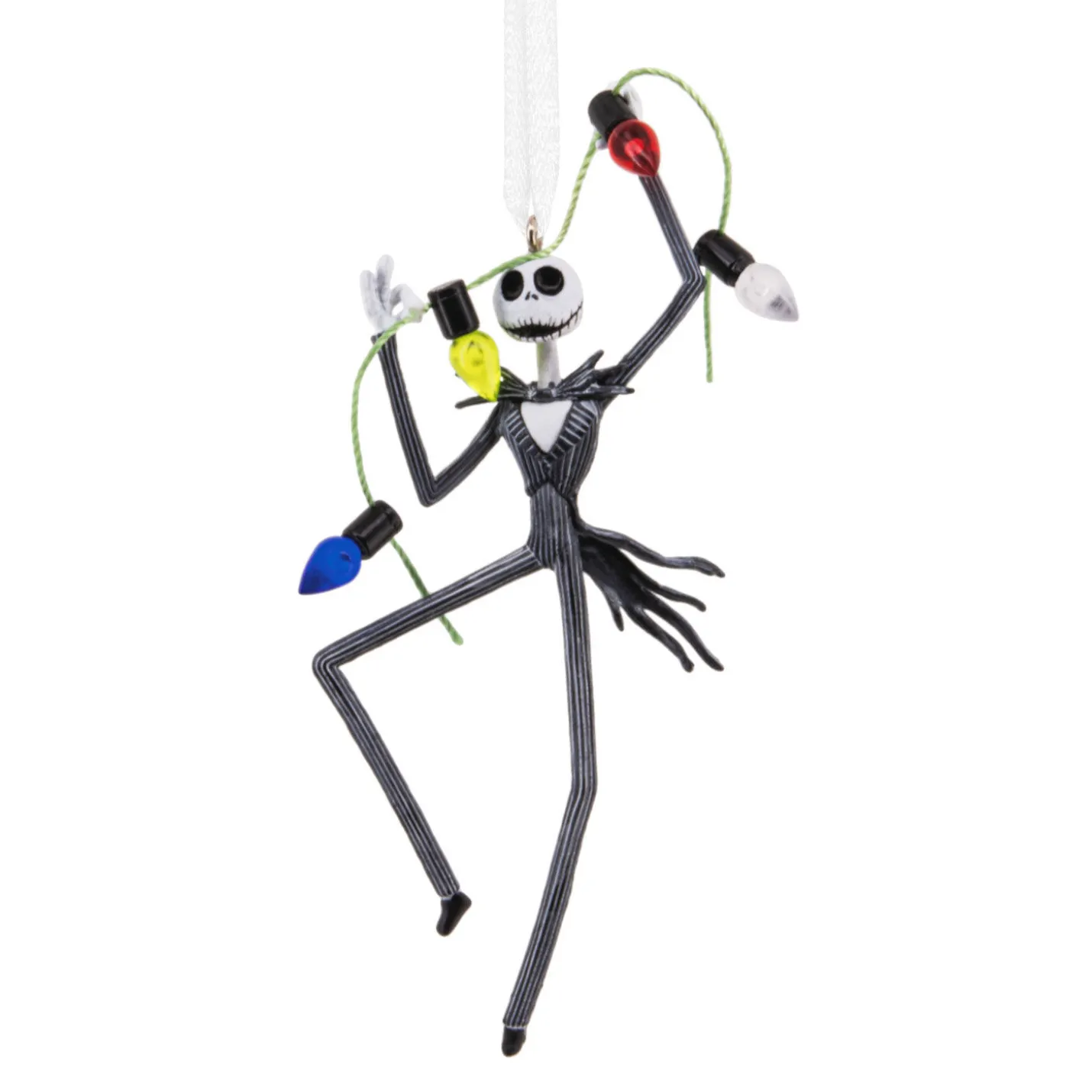 Disney Tim Burton's The Nightmare Before Christmas Jack Skellington With Lights Hallmark Ornament